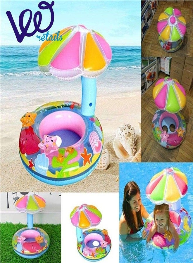 VWretails Inflatable Swimming Pool Float for Babies and Kids for Learning Swimming with Pure Water Fun and Enjoyment, Multicolor Ring and Attractive Float Design Age 4-8 Years - Image 3